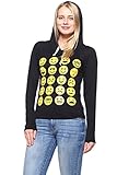 NELLA FANTASIA Womens Long Sleeve Emoji Print Shirt w/Hoodie