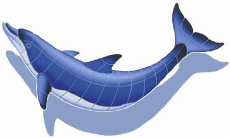 Ceramic Shadowed Blue Dolphin - B Small Mosaic