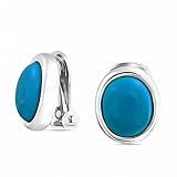 Bling Jewelry Oval Inlay Color Clip On Earrings