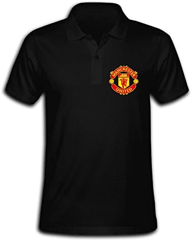 Manchester United Classic Logo Mens Polo T Shirt Black XX-Large