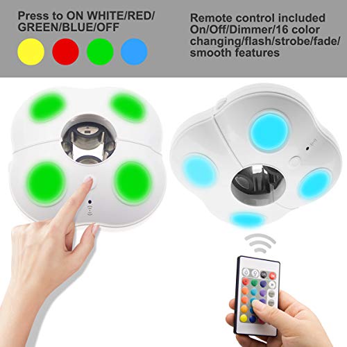 HONWELL Patio Umbrella Lights Battery Operated Outdoor Cordless LED Umbrella Light Remote Control Tent Light, 16 Color Changing Umbrella Pole Light for Camping Tents (White)-1Pack