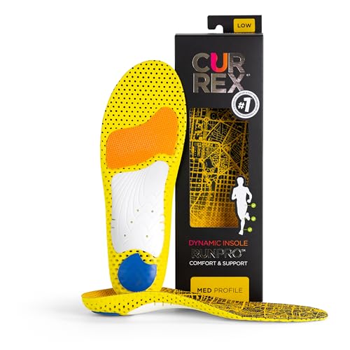 CURREX RunPro Insoles for Running Shoes – Arch Support Inserts to Help Reduce Fatigue, Prevent Injuries & Boost Performance – Includes Heel Cushion for Rebound & Shock Absorbing – for Men & Women