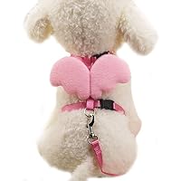 Omkuwl Pet Dog Nylon Leashes Collars Pet Traction Belt Walk Dog Cat Walking Angel Wing Pet Accessorie pink M