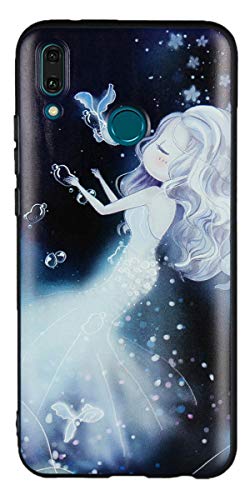 Yoodi Huawei Y9 (2019) Case, Ultra Slim Drop Protection Cover Relief Shell Lightweight TPU Bumper Case for Huawei Y9 (2019)/Enjoy 9 Plus 6.5" - Mermaid