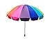Party With Pride Giant 8' Rainbow Beach Umbrella / With UV Protection / Includes Large Sand Anchor / For Sun And Outdoor / Windproof (Rainbow)