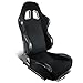 Full Reclinable Black Cloth Carbon Look PVC Leather Type-R Racing Seat+Adjustable Slider (Right)