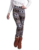HDE Women Winter Knit Leggings Fleece Line Nordic Design Thermal Insulated Pants