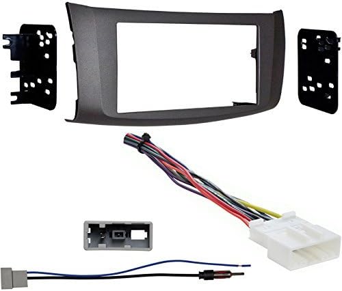 Car Stereo Install Dash Kit, Wire Harness, and Antenna Adapter for installing a Double Din Aftermarket Radio for Nissan Sentra 2013 - 2016