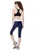 Ribay Women's Capri Workout Leggings - Guaranteed Quality Yoga/Running Pants (Large, White-Blue)