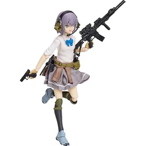 トミーテック リトルアーモリー figma 朝戸未世 夏制服 ver.1.5 プラスチック製 塗装済み可動フィギュア ノンスケール 専用台座付属 全高約130mm リトルアーモリー「特殊戦仕様M4カービン」キット付属(PS製)