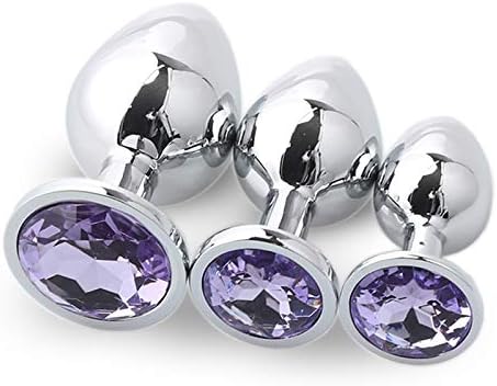 HOUDE 3 Pcs 3 Size Round Shaped Rose Jewelry Birth Stone Butt-Anal-Play Filrt Toys - Super Stimulation Temptation Anal Toys Trainer Kits Beginner Exercise Toy for Women Man
