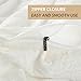 Bedsure Duvet Cover Set with Zipper Closure-Solid Vintage Ivory,King (104
