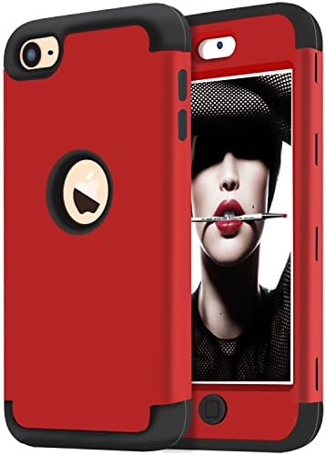 iPod Touch 5 Case,iPod Touch 6 Case,KZONO Heavy Duty High Impact Armor Case Cover Protective Case for Apple iPod touch 5 6th Generation (Red+Black)