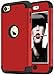 iPod Touch 5 Case,iPod Touch 6 Case,KZONO Heavy Duty High Impact Armor Case Cover Protective Case for Apple iPod touch 5 6th Generation (Red+Black)