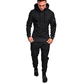 Insenver Men’s Sweatsuits Set 2 Piece Hoodie Outfit Jogging Tracksuits for Men Casual Athletic Long Sleeve Pullover Suit Set