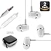 THE Electronics Wired 3.5MM Superb Sound Earphone/Earbuds/Headphones +1 Carry Case w/Microphone Noise Isolating Headphones for Work Talk Play Workout Gym Smartphones Tablets (White 2)