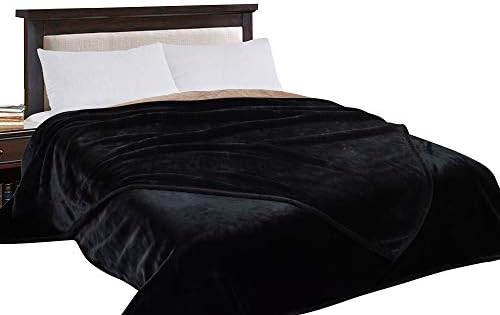 MarCielo One Ply Korean Blanket, Faux Mink Blanket, Winter Heavy Blanket, Ultra Silky Soft Velvet Plush Throw Blankets (King, Black)