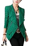 Pink Queen Women Large Lapel Jacket Hom From Hem Blazer Suit Slim-Fit Green L