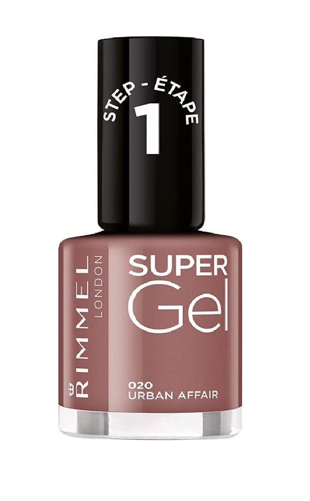 Rimmel Super Gel, 20 Urban Affair, Long-Lasting Nail Polish, Glazed Finish, Easy Application, Gel-like Manicure, Chip Resistant, Clean Formula, 12ml