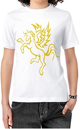 Eoyles Golden Pegasus Womens Comfortable Designer Round Neck White T Shirt