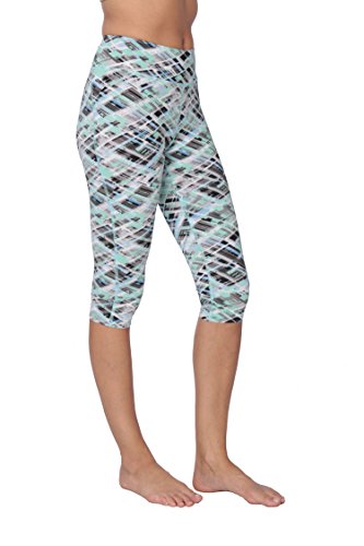 Active club yoga printed running capri - sea green abst…