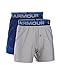 Under Armour Boys' Original Series Boxer Shorts 2-Pack, True Gray Heather (025)/Royal, Youth Small