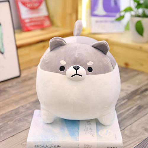 LtrottedJ Anime Shiba Inu Plush Stuffed Sotf Pillow Doll Cartoon Doggo Cute Shiba Soft Toy (Gray) - Thumbnail 2