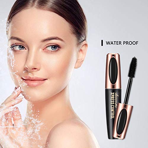 4D Mascara Eyelash Cream and Tattoo Eyebrow Pencil Set, Waterproof Eyebrow Pen with Micro-Fork Tips, Natural Thickening Curling Mascara, Beauty Make up Set Must