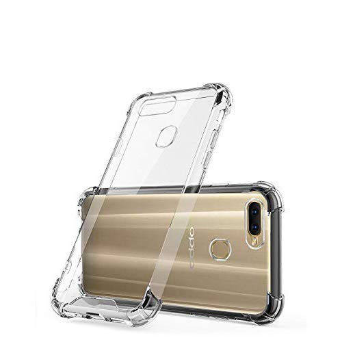 Amagav Transparent Silicone Soft Mobile Back Case Cover Compatible for Oppo A7 & A5s & A12 & A11k