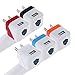 5pcs High Quality USB Travel Home Power Adapter Wall Charger Plug for Iphone 6/6 Plus, 5/5c/5s, Iphone 4s/4 3gs/3g, Ipad Mini, Ipod Touch, Ipad Air, Ipad Air 2, Ipod Touch, Samsung Galaxy S5 S4 S3, Samsung Galaxy Tab 3 2 and Many More Smartphone Devices. (Black.red.white.blue.orange)