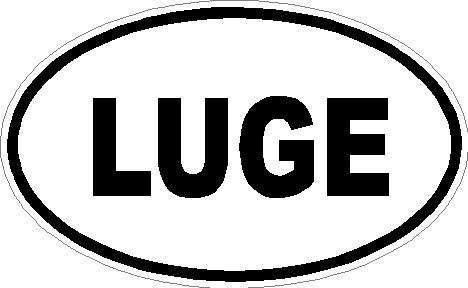 6" Euro OVAL LUGE Sports vinyl Decal sticker