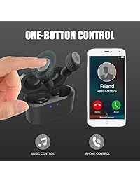 Auriculares inalámbricos LETSCOM True inalámbricos estéreo con Bluetooth, auriculares estéreo 3D con sonido en los oídos, auriculares Bluetooth 5.0 con caja de carga portátil
