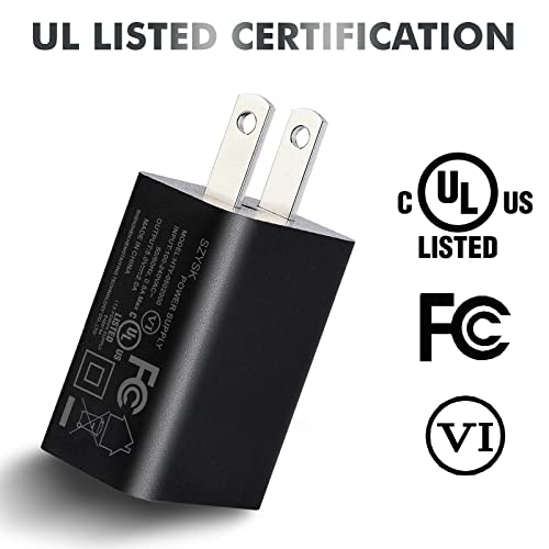 UL Listed Fast Charger for Old and New Kindle Fire Tablets (Designed for use with All Fire Tablets and All Kindle E-Readers)-6.6Ft USB to Micro-USB and USB-C 2IN1 Braided Cable
