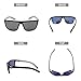 Tacloft Polarized Sunglasses for Men Driving Glasses Shades 62mm TR008 (Black White Frame/Black Lens)