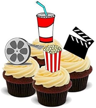 12 Decorations De Gateau Theme Cinema Comestible Amazon Fr Cuisine Maison