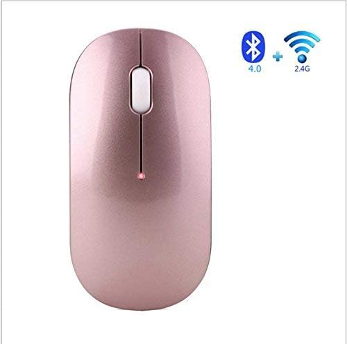 Wireless Bluetooth Mouse, shsyue Ultra-thin Noiseless 2.4GHz and Bluetooth Dual-module Wireless Mouse for Notebook, PC, Laptop, Computer, Macbook (Rose Gold)