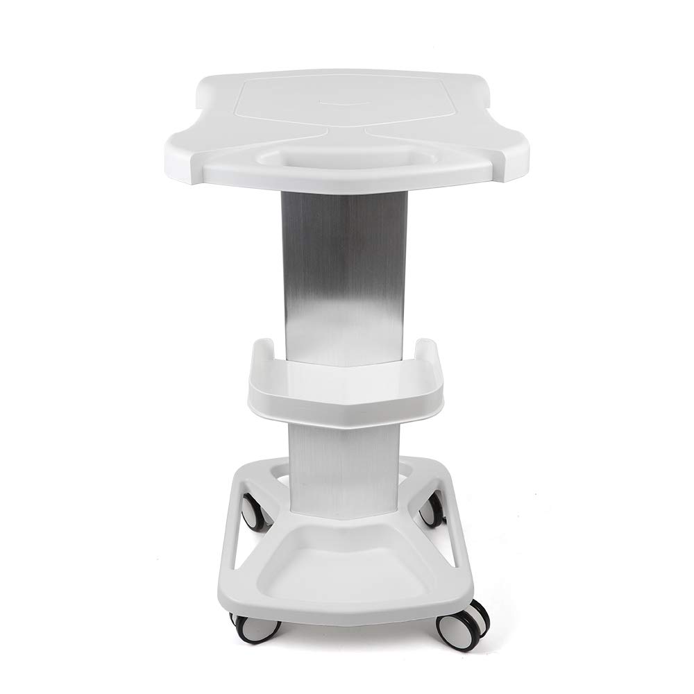 Aluminum Alloy Trolley Stand Assembled For Ultrasonic Cavitation RF Machines Salon Spa Beauty Tattoo Rolling Cart Tray USA STOCK (White): Beauty