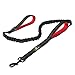 Dog Leash Bungee Double Handle,Shock Absorbing Reflective Elastic Bungee Lead Soft Double Padded 2 Handles for Traffic Safety Control Training, Perfect for Medium to Large Dogs