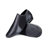 STELLE Leather Jazz Slip-On Dance Shoes for Women Men