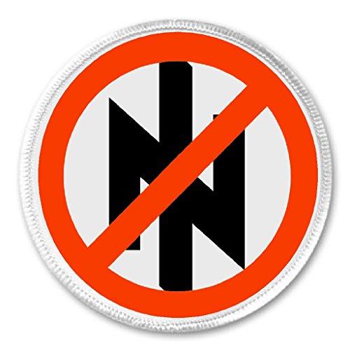 A&T Designs Red Slash Against Fascism 3" Sew On Patch - Logo