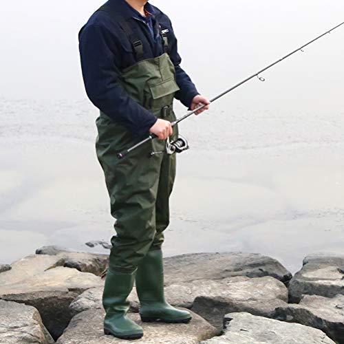 Kingdom Chest Waders Waterproof - Hunting & Fishing Waders with Neoprene Boots, Nylon and PVC Insulated Material (Green, M13/W15)