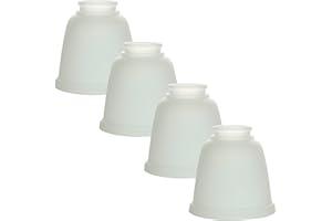 LIGHTACCENTS Ceiling Fan Light Covers - Frosted White Glass 4-Pack, Fixture Replacement Globes & Shades, Ceiling Fan Globe Replacement, Ceiling Light Shade, Light Fixture Cover