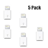 OriDecor [ Pack of 5 ] Micro USB to 8 Pin Lightning Converters Android Micro USB Transfer to Apple IOS Lightning Port, Compatible for iPhone5/5S/6/6S/6 Plus/6S Plus/SE and Android Phones, Pack of 5