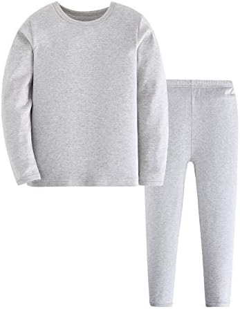Tortor 1Bacha Kid Boy Girl Solid Thermal Underwear Set Long John Top and Bottom