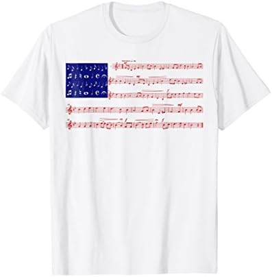 4th Of July Gift Independence Music Note America Flag Tshirt