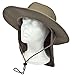 Boonie Bush Safari Outdoor Fishing Hiking Hunting Boating Snap Brim Hat Sun Cap with Neck Flap (Khaki, L)