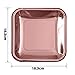 Aneco 60 Pack 7 Inches Rose Gold Foil Paper Plates Disposable Square Plates for Anniversary, Wedding, Birthday Party Supplies (7 inch)