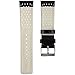 Perforated Sport D-1 Padded Leather Watch Band in Jet Black & Red Stitch 22mm