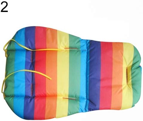 Waterproof Rainbow Baby Kids Car Seat Liner Padding Pram Stroller Cushion Pad - Blue qsbai