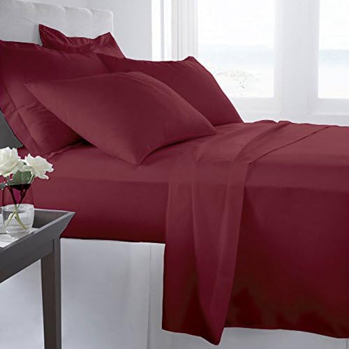 #1 Bed Sheet Set on Amazon! 1800 Thread Count Luxury Hotel Quality Bed Sheets Super Silky Soft Brushed Micro Fiber Wrinkle Free, Fade, Stain Resistant - Hypoallergenic - Deep Pockets Platinum Quality 4 Piece Sheet Sets. Top Quality Luxury Fitted &amp; Flat Sheets, Pillowcases Available in Many Colors and Sizes. (Burgundy, King)